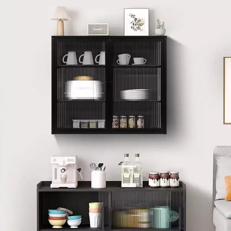 Meuble haut de salle de bain mural avec étagères amovibles, meuble de rangement WC gain de place, armoire à pharmacie avec porte en verre trempé
