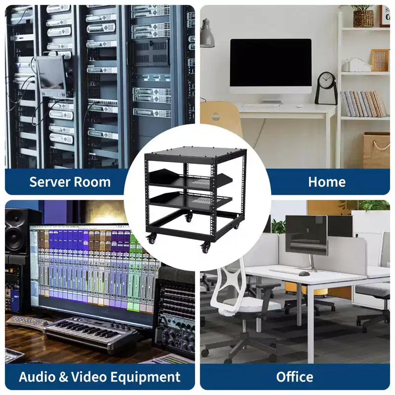 Baie de serveur à cadre ouvert 20U, profondeur réglable de 23 à 40 pouces, montage mural et rack réseau autoportant, pouvant accueillir tout votre équipement informatique/AV