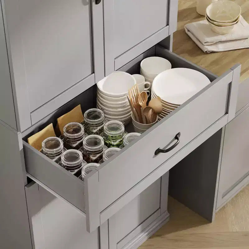 Meuble de rangement, armoire de cuisine haute de 70 po avec 2 portes et 3 étagères réglables, armoire autoportante, meuble de rangement moderne pour salle de bain