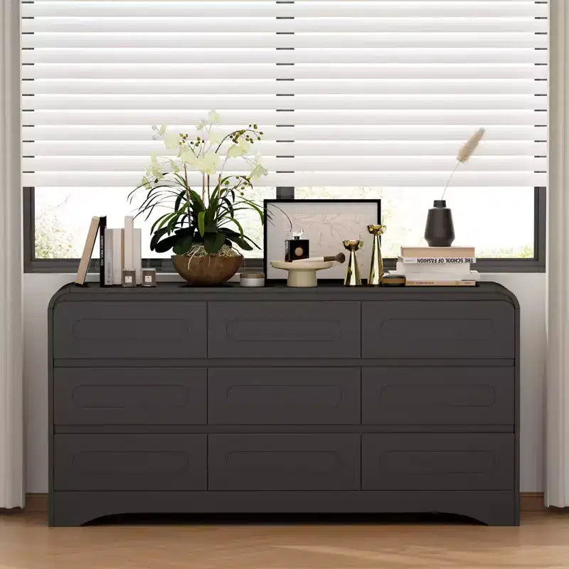 Commode large à 9 tiroirs pour chambre à coucher avec glissières préinstallées – 160 cm