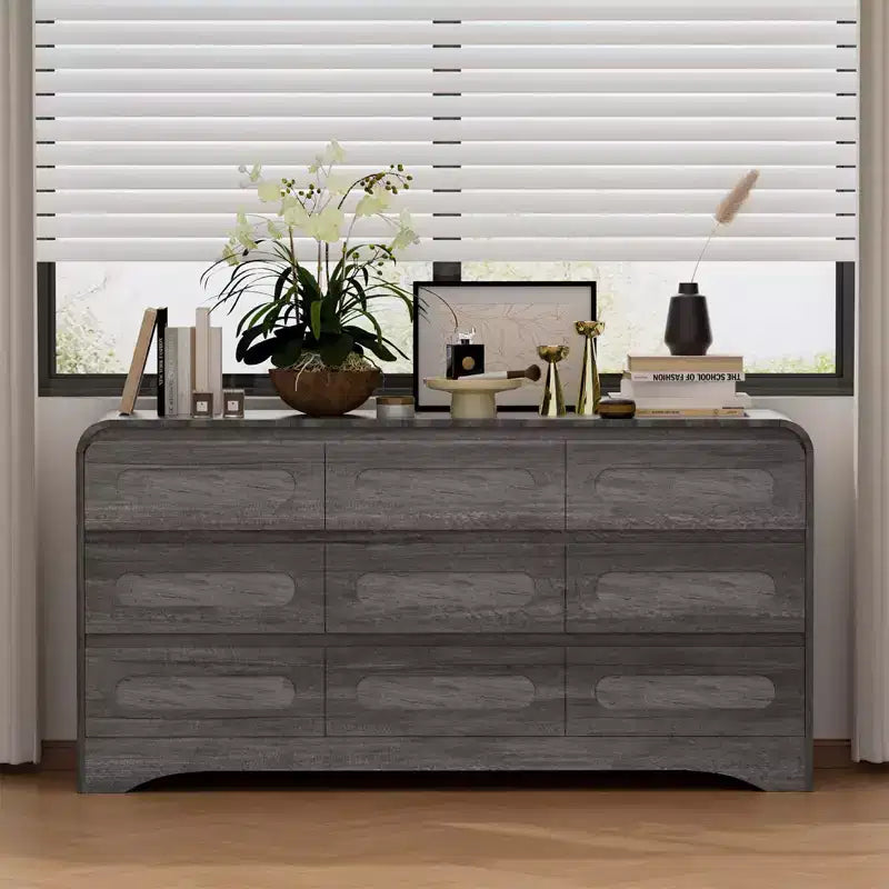 Commode large à 9 tiroirs pour chambre à coucher avec glissières préinstallées – 160 cm