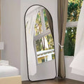 Acekool 71x32 Arched Full Length Mirror, Black Aluminum Frame, Large Standing Mirror for Living Room, Bedroom, Entryway