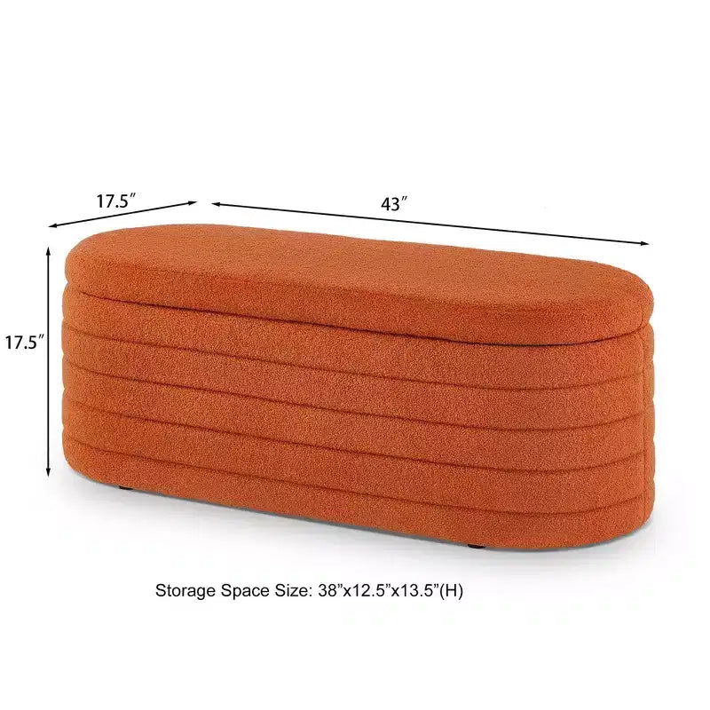 Banc coffre de rangement moderne – Orange