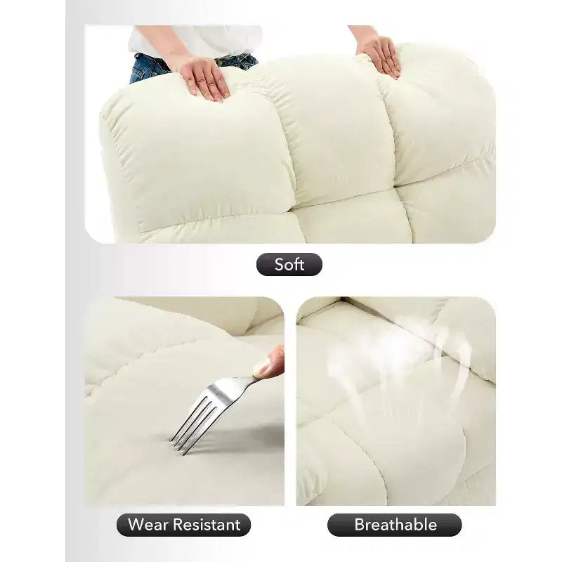 Fauteuil inclinable surdimensionné avec fonction de pivotement à 360° et support de téléphone – Tissu doux