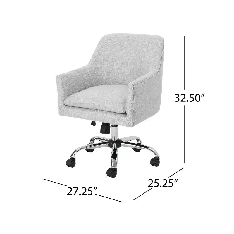 Chaise de bureau pivotante à hauteur réglable, style Mid-Century Modern – Tissu