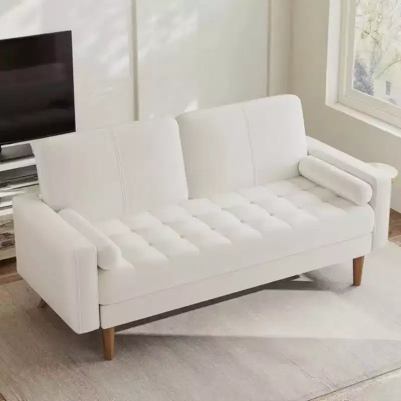 Canapé 2 places en velours de style moderne du milieu du siècle de 55" avec coussins et oreiller