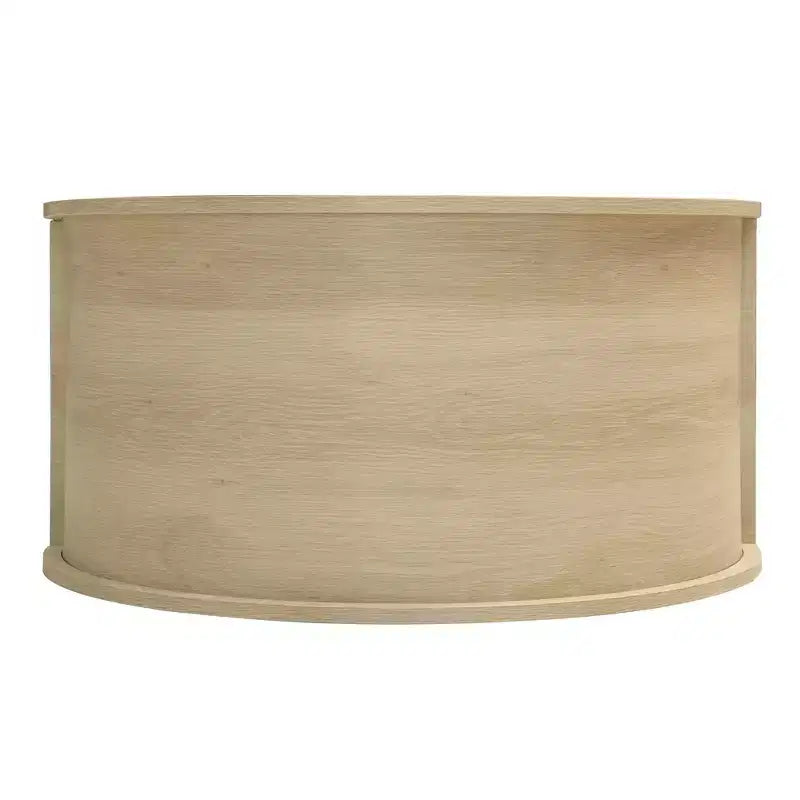 Meuble de garde-manger de cuisine arqué de 70 po avec portes en rotin et 2 tiroirs – Naturel