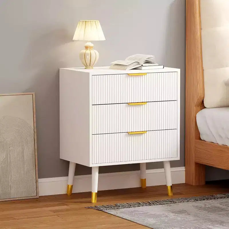 Commode moderne à 3 tiroirs - Grande table de chevet et rangement pour chambre et salon
