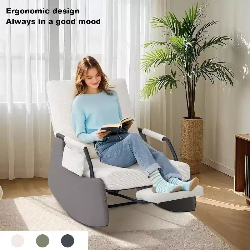Fauteuil à bascule planeur 3 positions avec repose-pieds escamotable