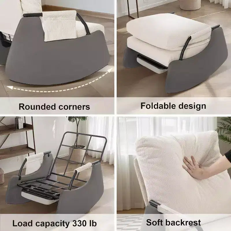 Fauteuil à bascule planeur 3 positions avec repose-pieds escamotable