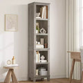 Bookcase 5-Tier Farmhouse Bookshelf Wooden Bookcase Rustic Vintage Multi-Tier Oak Bookcase for Home Office, Living Room, Bedroom