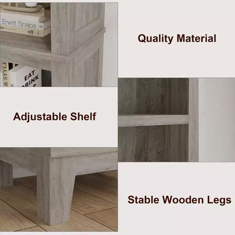 Bibliothèque à 5 niveaux, étagère de style rustique, bibliothèque en bois, étagère multi-niveaux en chêne de style vintage pour le bureau, le salon, la chambre à coucher