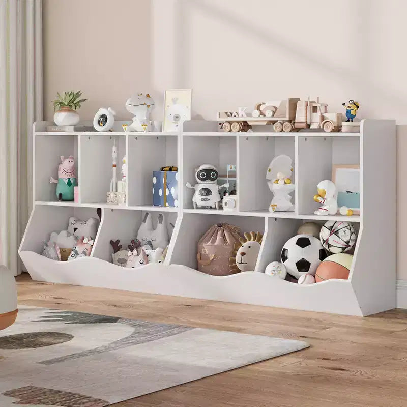 Étagère à Livres pour Enfants et Rangement de Jouets Multi-Étagères avec Casiers, Meuble de Rangement pour Garçons Filles, pour Salle de Jeux d'Enfants, Couloir, Maternelle, École