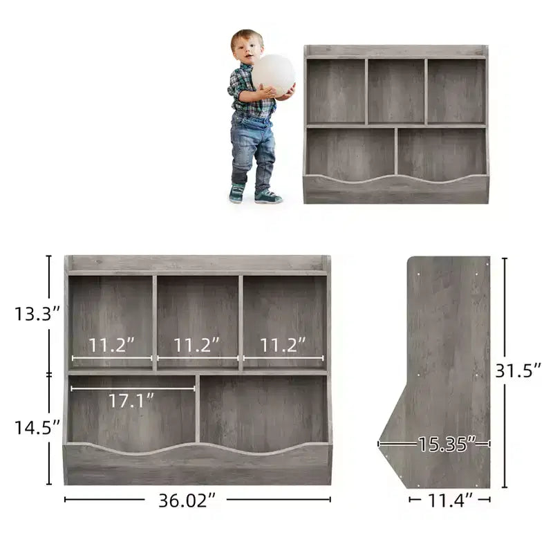 Étagère à Livres pour Enfants et Rangement de Jouets Multi-Étagères avec Casiers, Meuble de Rangement pour Garçons Filles, pour Salle de Jeux d'Enfants, Couloir, Maternelle, École