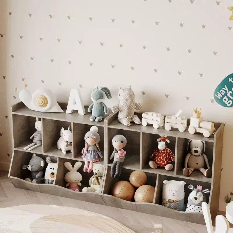 Étagère à Livres pour Enfants et Rangement de Jouets Multi-Étagères avec Casiers, Meuble de Rangement pour Garçons Filles, pour Salle de Jeux d'Enfants, Couloir, Maternelle, École