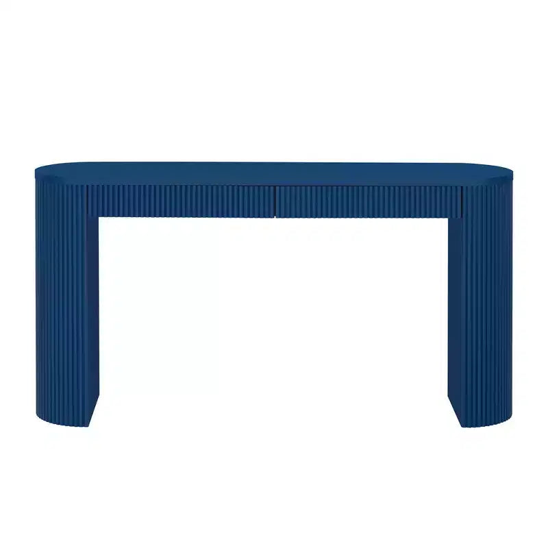 Table console moderne nervurée à 2 tiroirs – Table d'entrée et de coiffeuse