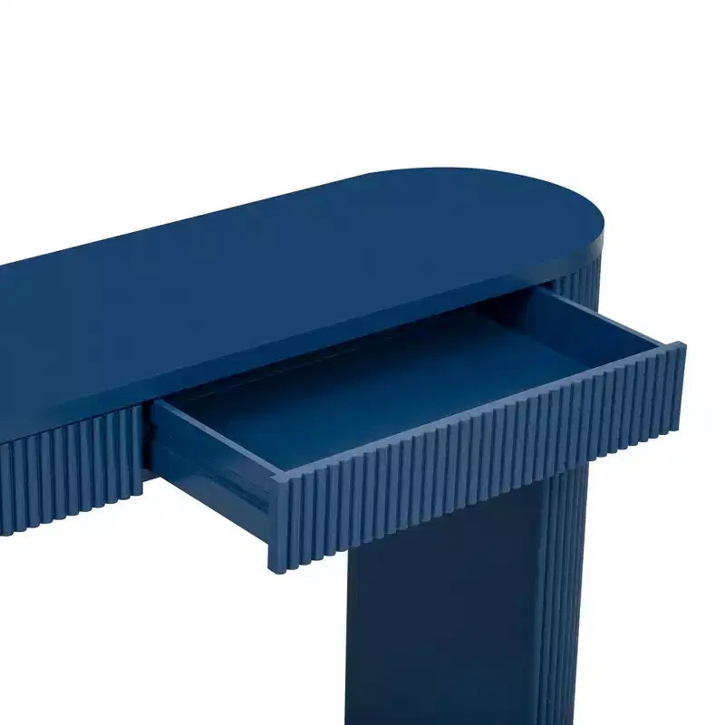 Table console moderne nervurée à 2 tiroirs – Table d'entrée et de coiffeuse