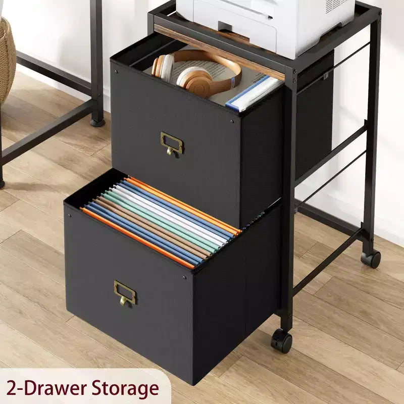 Caisson de classement mobile 2/3 tiroirs, tiroirs de rangement sous bureau sur roulettes pour l'organisation du bureau à domicile