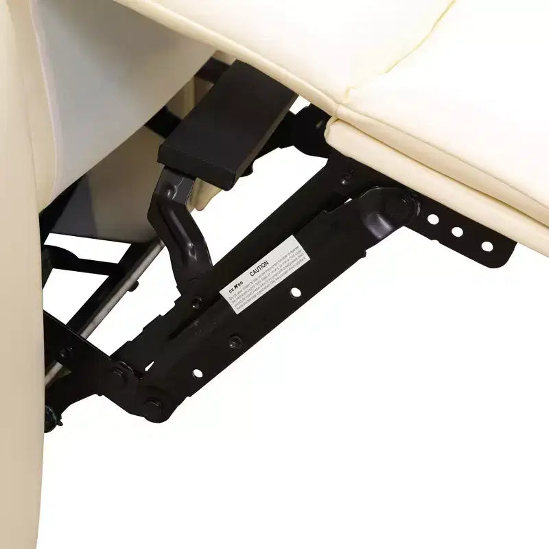 Canapé inclinable électrique 3 places avec port USB, éclairage LED et tablette réversible – Écru