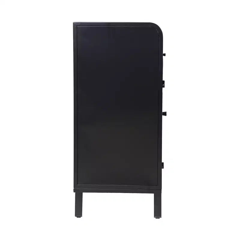 Buffet bas moderne de 80 cm (31,49") avec portes en verre trempé et abattant